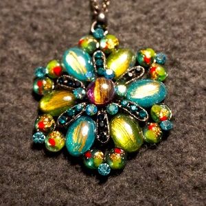 Free People Boho Glass pendant with chain~